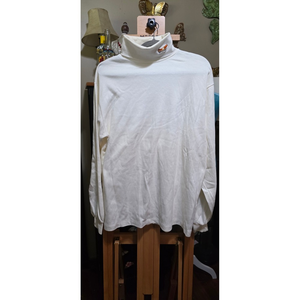 Lands End Mens XL Turtleneck Long Sleeve Cotton Shirt Embroidered Weinermobile